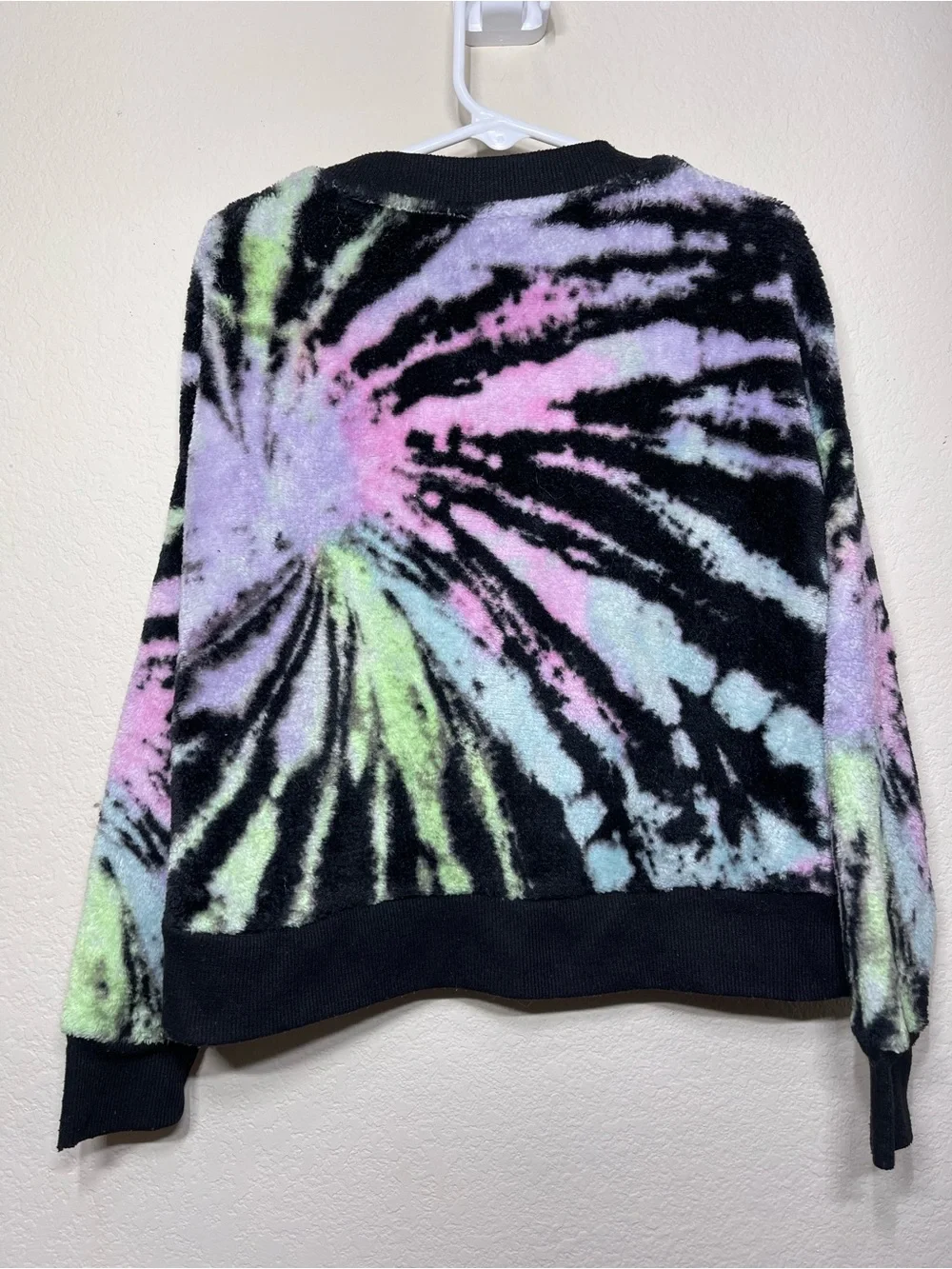Justice Girls XS 5/6 Sequin Logo Tie-Dye Fleece Sweatshirt Y2K